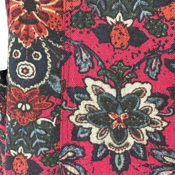 Abercrombie & Fitch Sz S Maroon Floral Paisley Long Sleeve Tunic Shift Dress - Picture 4 of 12